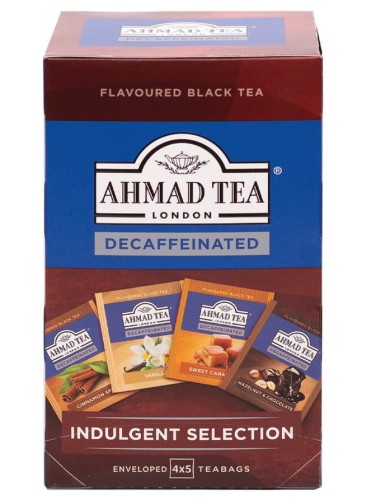 Ahmad Tea Decaffeinated bezkofeinowe 4 smakowe czarne herbaty 4x5 torebek aluminiowych