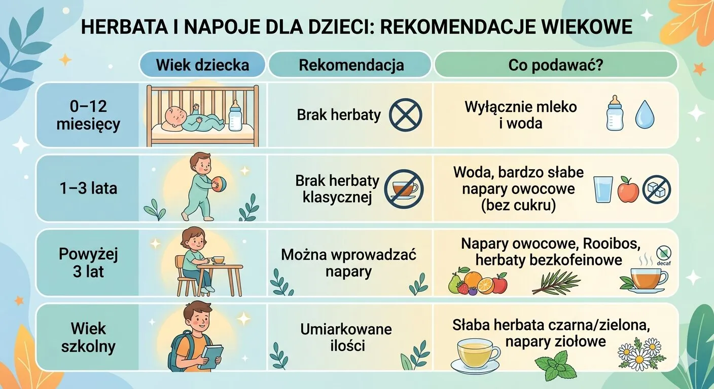 Herbata i napoje na dzieci: rekomendacje wiekowe