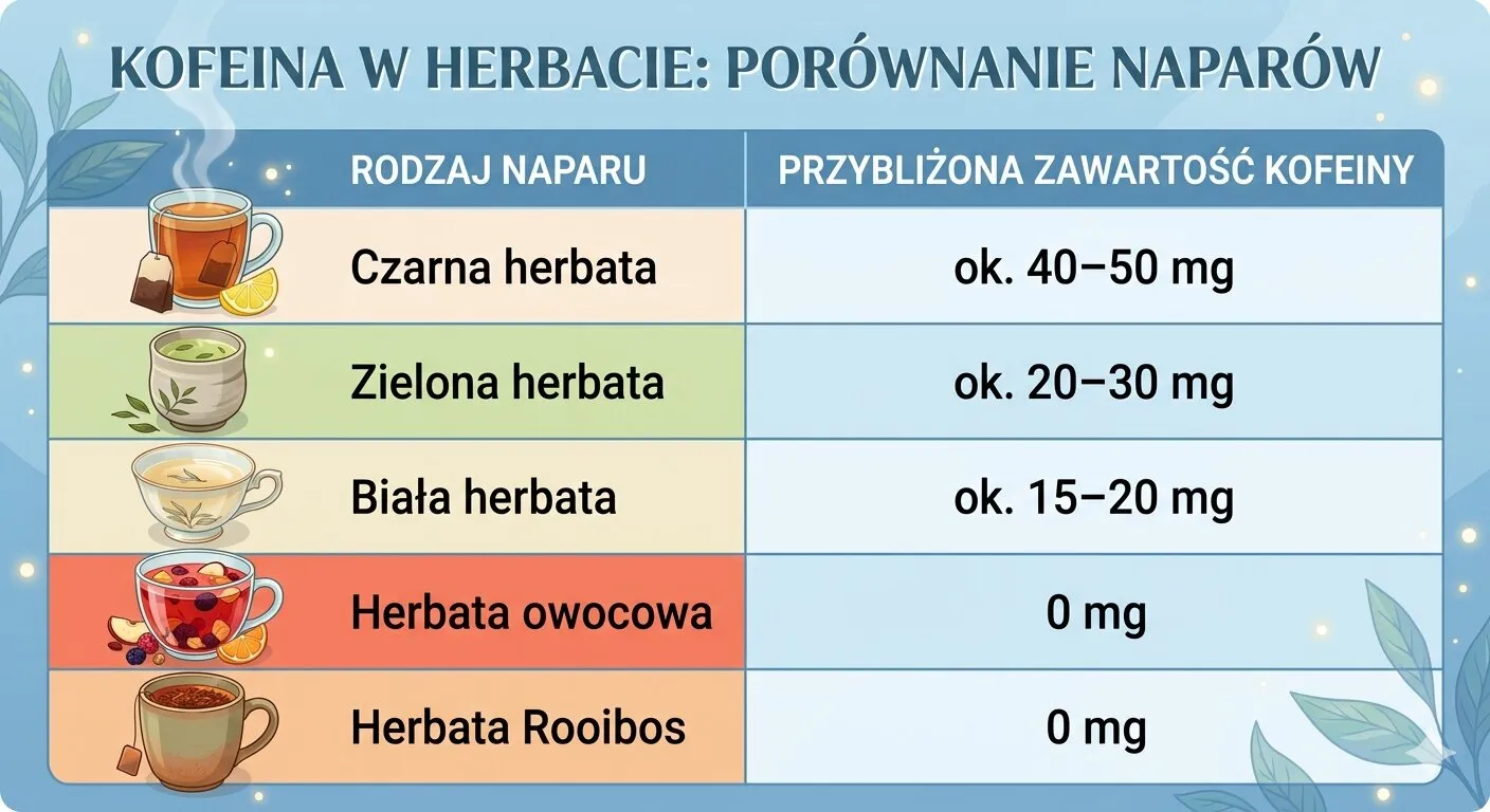 Kofeina w herbacie: porównanie naparów